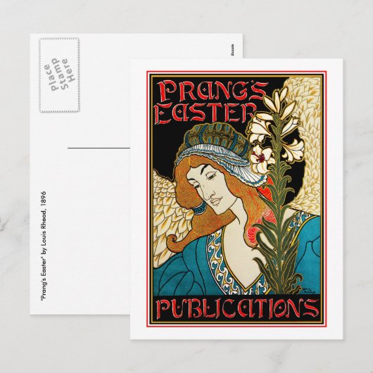 Briefkaart: Art Nouveau - L.Rhead - Prang's Easter Feestdagenkaart (Voorkant / Achterkant)