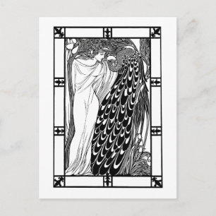 Briefkaart: Art Nouveau Peacock Artwork - The Kiss Briefkaart