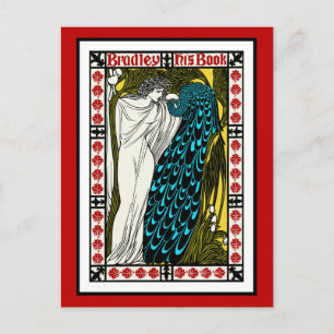 Briefkaart: Art Nouveau Peacock Artwork - The Kiss Briefkaart