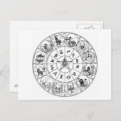 Briefkaart- astrologie/diffusie-3 briefkaart (Voorkant / Achterkant)