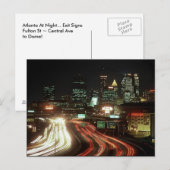 Briefkaart Atlanta Night Fulton St Central Ave Dom (Voorkant / Achterkant)