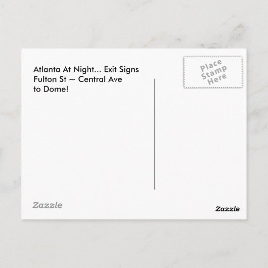 Briefkaart Atlanta Night Fulton St Central Ave Dom (Achterkant)