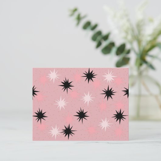 Briefkaart "Atomic Pink Starbursts" (Staand voorkant)