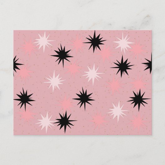 Briefkaart "Atomic Pink Starbursts" (Voorkant)