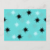 Briefkaart Atomic Turquoise Starbursts (Voorkant)