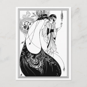 Briefkaart: Aubrey Beardsley - De pauwenrok Briefkaart