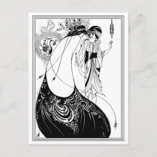 Briefkaart: Aubrey Beardsley - De pauwenrok Briefkaart