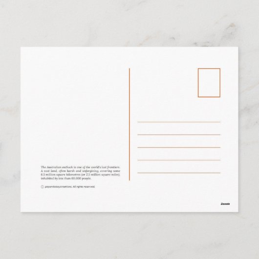 Briefkaart Australië De Outback (Achterkant)