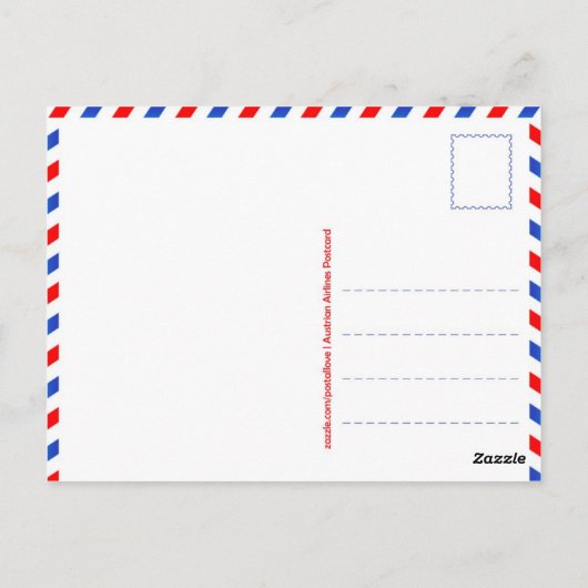 Briefkaart "Austrian Airlines" (Achterkant)