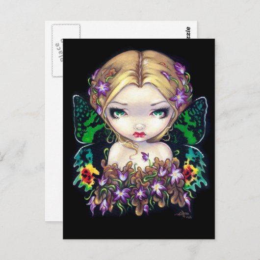 briefkaart "Autumn Crocus Fairy" (Voorkant / Achterkant)