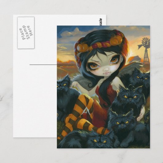 briefkaart "Autumn Katten" (Voorkant / Achterkant)