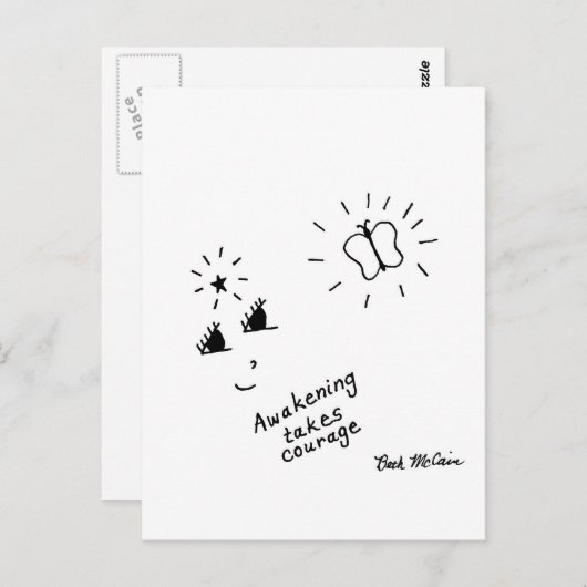 briefkaart 'Awakening neemt moed' (Voorkant / Achterkant)
