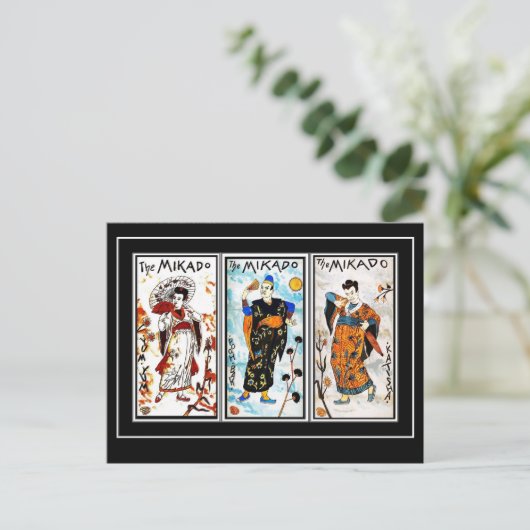 Briefkaart Aziatische kunst Mikado (Staand voorkant)