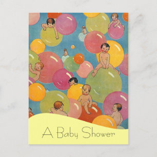 Briefkaart  Baby shower koninklijke ballon