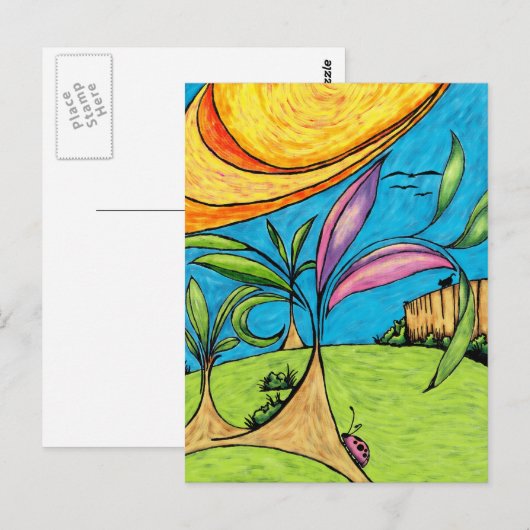 Briefkaart, backyard Summer Fun Briefkaart (Voorkant / Achterkant)