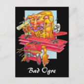Briefkaart - Bad Ogre - zwarte achtergrond (Voorkant)