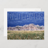 Briefkaart Badlands en Prairie South Dakota (Voorkant / Achterkant)