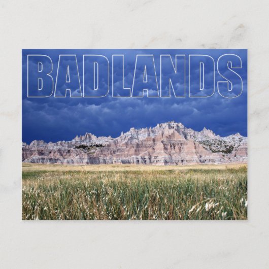 Briefkaart Badlands en Prairie South Dakota (Voorkant)