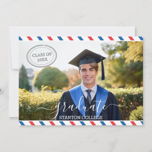 Briefkaart Bagageavontuur begint afstudeerfeest (Achterkant)