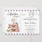 Briefkaart Bagageavontuur begint afstudeerfeest (Voorkant)