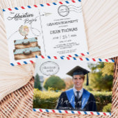 Briefkaart Bagageavontuur begint afstudeerfeest