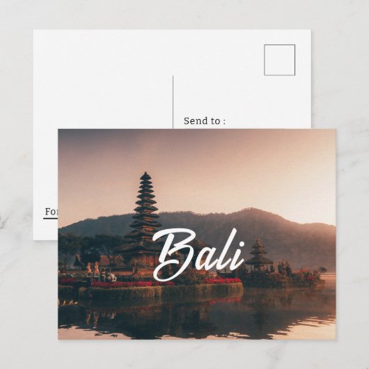 Briefkaart Bali, eenvoudig elegant design briefkaa (Voorkant / Achterkant)