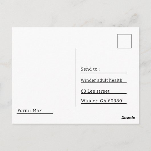 Briefkaart Bali, eenvoudig elegant design briefkaa (Achterkant)