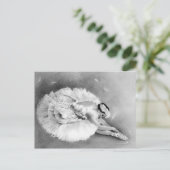 Briefkaart Ballerina Dying Swan (Staand voorkant)
