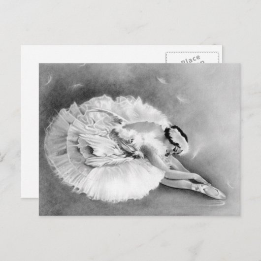 Briefkaart Ballerina Dying Swan (Voorkant / Achterkant)