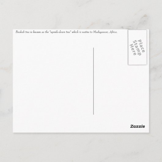 Briefkaart Baobab Tree (Achterkant)