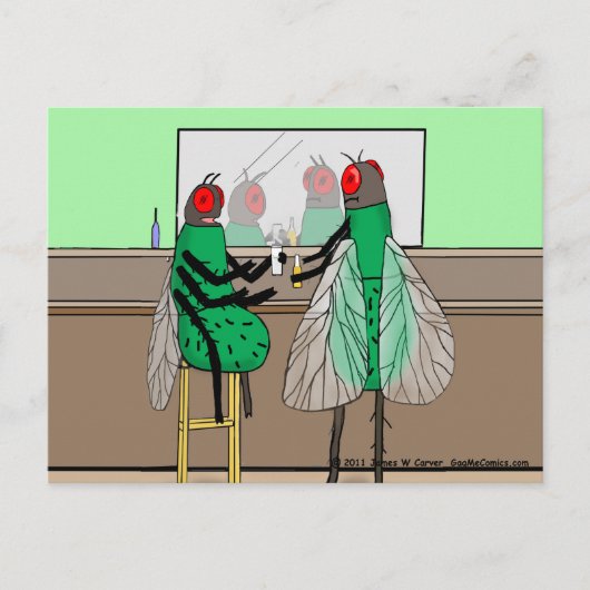 briefkaart "Bar Flies" (Voorkant)