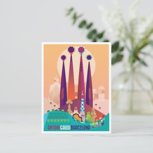 Briefkaart Barcelona (Staand voorkant)