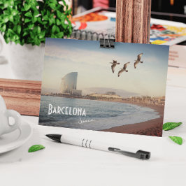 Briefkaart Barcelona, Spanje - strand van Barcelon