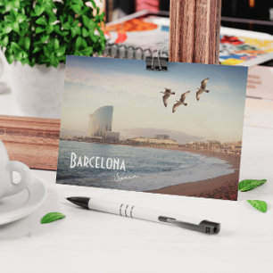 Briefkaart Barcelona, Spanje - strand van Barcelon