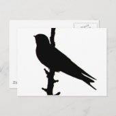 Briefkaart Barn Swallow silhouette (Voorkant / Achterkant)