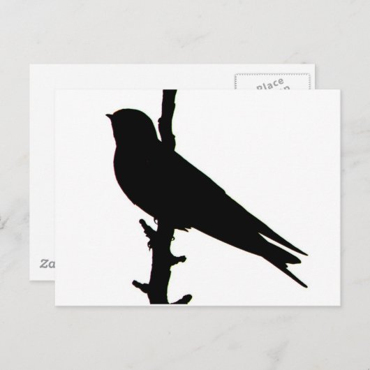 Briefkaart Barn Swallow silhouette (Voorkant / Achterkant)