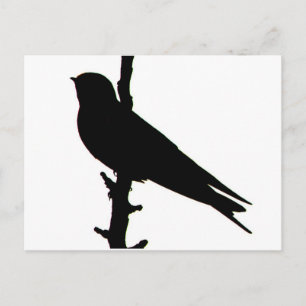 Briefkaart Barn Swallow silhouette