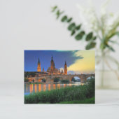 Briefkaart Basilica del Pilar in Zaragoza, Spanje (Staand voorkant)