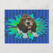 Briefkaart Basset Hound Sheldon (Voorkant)