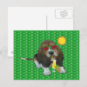 Briefkaart Basset Hound Sheldon Summer Time (Voorkant / Achterkant)