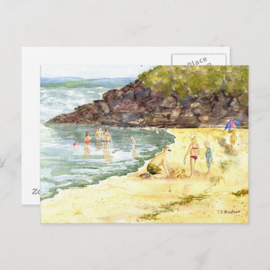briefkaart "Beach Fun" (Voorkant / Achterkant)