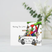 Briefkaart Beach Fun Mis je veel! (Staand voorkant)