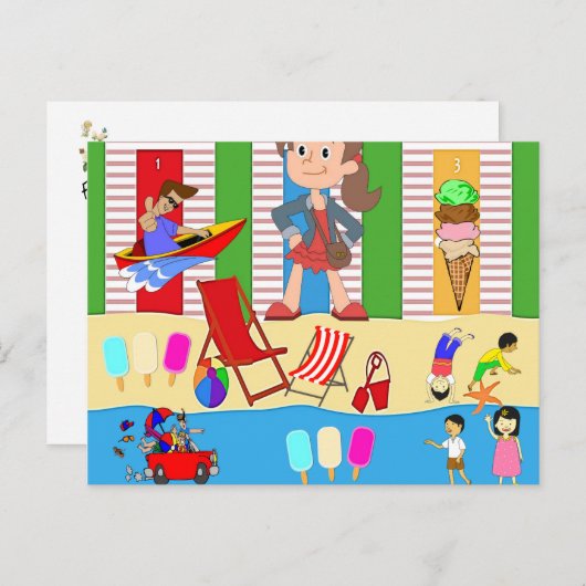 Briefkaart Beach Ice Cream (Voorkant / Achterkant)