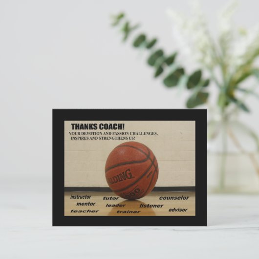 Briefkaart "Bedankt-coach" (Staand voorkant)