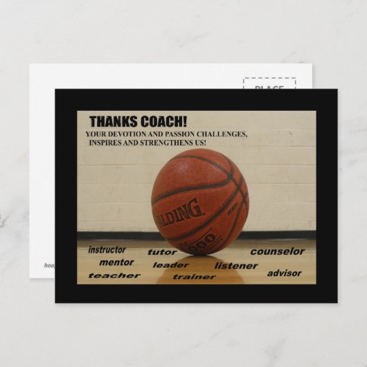 Briefkaart "Bedankt-coach" (Voorkant / Achterkant)