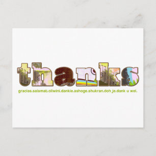 briefkaart bedankt - meertalig