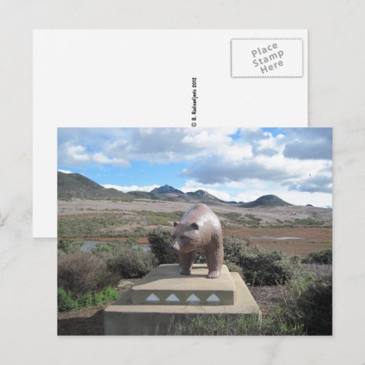 Briefkaart: beeld van het Beer van Los Osos Briefkaart (Voorkant / Achterkant)