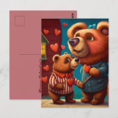 briefkaart beer cartoon valentijns (Voorkant / Achterkant)