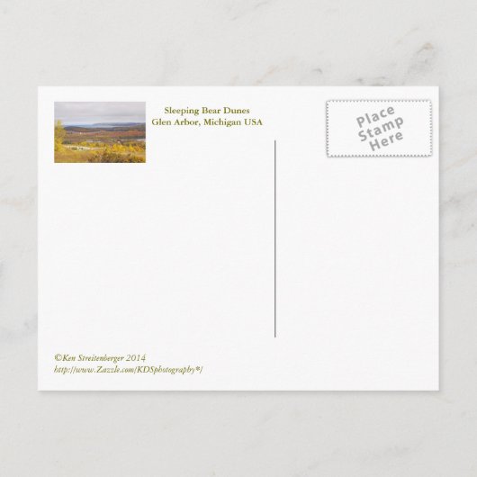 briefkaart "BEER DUNES" (MICHIGAN) (Achterkant)