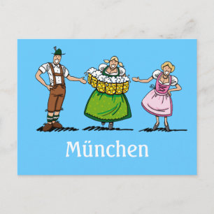 Briefkaart BEER FESTIVAL München Beer Waitress